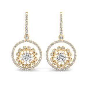REYES - Elegantes Pendientes de Diamantes Cultivados en Laboratorio con Corte Brillante Redondo de 5.2 Quilates, en Oro Sólido de 14K, Joyería para Bodas - Product Image 2