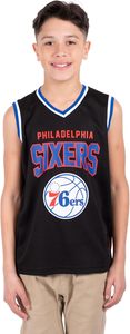men youth Official basketball Tank Top Mesh Sleeveless Muscle T-Shirt - Black - Product Image 2