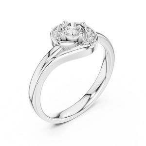 Anillo Minimalista con Diamante Cultivado en Laboratorio, Oro Blanco Sólido de 18 Quilates con Baño de Rodio, para Compromiso, Fiesta, Boda, Uso Diario, para Mujer - Product Image 3