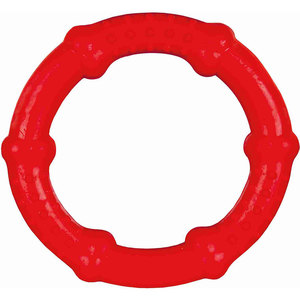 Anillo Flotante de Goma Natural de 16 cm, Juguete Masticable para Mascotas, Color Rojo - Product Image 1