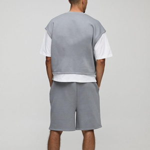 Hot Sale Plus Size Letter Pattern 100% Cotton 2-Piece Men's Summer Casual Short <b>Set</b> Quick Dry Breathable men's t-shirts <b>set's</b> - Product Image 6