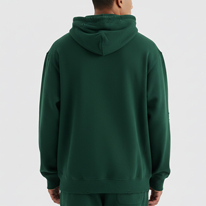 Ventes en gros de sweats à capuche en molleton épais de haute qualité 100% coton, surdimensionnés, avec fermeture éclair, pour hommes, avec logo personnalisé brodé - Product Image 2