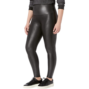 Women Wide Leg Faux Leather Pants Loose Fit High <b>Waist</b> Soft PU Fashion <b>Trousers</b> Daily Wear Custom Production Wholesale OEM - Product Image 3