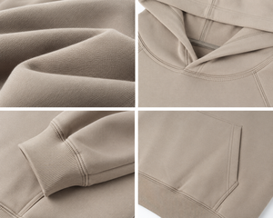 Sweat-shirt à capuche surdimensionné pour homme avec logo personnalisé, couleur unie, décontracté, écologique, poche avant, imprimé, en polaire, pour l'hiver - Product Image 3