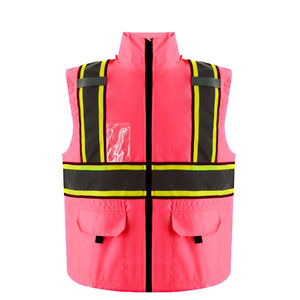 Safety Worker Vest Hi Vis Work High Visible <b>Patch</b> With Pocket Security Guard Reflective Striping Protective - Product Image 1