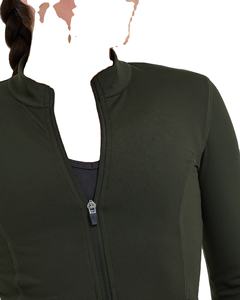 Chaqueta de manga larga con cremallera para mujer Logotipo estampado personalizado Nuevo ajuste adelgazante Secado rápido Fitness Correr al aire libre Yoga Transpirable Sólido - Product Image 5
