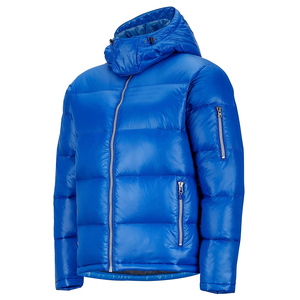 Mens Blue Puffer Jacket Shiny Hooded Winter <b>Coat</b> Quilted Warm Insulated Zip Up Padded Outerwear Lightweight Down Jackets - Product Image 4
