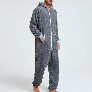 Winter <b>Man</b> Onesie Plush Fleece Hooded Pajama Jumpsuit Soft Sleepwear <b>Man</b> Onesie Warm Full Body Casual Lounge Adult Wholesale - Product Image 4
