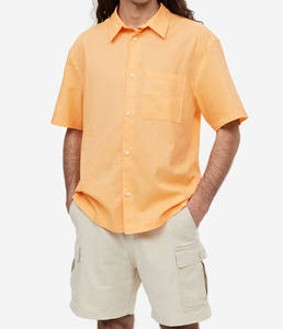 Camisa casual de manga larga para hombre, 100% algodón, con cuello vuelto, diseño de sublimación, logotipo clásico bordado en la solapa. - Product Image 5