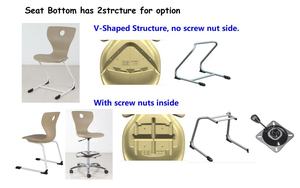 Blow Molded Seat Shell with screw <b>nuts</b> on bottom Accessories School Furniture - Product Image 4