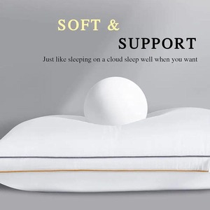 Premium Modern Cotton Hotel <b>Bed</b> <b>Pillows</b> Solid Pattern Neck Support Hypoallergenic Anti-Bacteria - Product Image 2