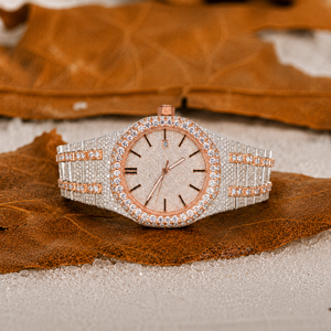 Best Quality Square Dial Rose Gold Diamond Luxury Iced Quartz Movement Alloy <b>Case</b> Modern Stainless Steel Band <b>Watch</b> Durable Sale - Product Image 1