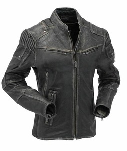 Classic Black Vintage Cafe Racer Genuine Leather <b>Jacket</b> Men Motorcycle <b>Biker</b> <b>Jacket</b> - Product Image 1