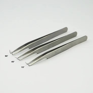 Pinzas Profesionales de Acero Inoxidable Antimagnéticas de 10 mm para Extensión de Pestañas, Herramienta de Precisión para Aislamiento y Volumen, Punta Suave - Product Image 3