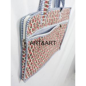 Bolsa de Transporte para Portátil Acolchada, Hecha a Mano, 100% Algodón, con Cierre, para Oficina, Venta al Por Mayor - Product Image 5