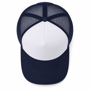 OEM Blank Trucker <b>Hat</b> Custom Solid Color Baseball Cap Polyester Foam Mesh Back Adjustable Snapback Sports Headwear 6-Panel - Product Image 5