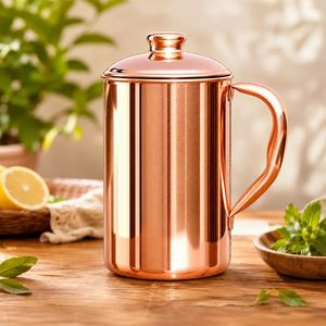 Pichet isotherme à double paroi en cuivre, anti-fuite, réutilisable, grande capacité, portable pour boissons chaudes, design moderne, mariage, maison - Product Image 1