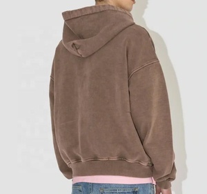 Custom New Fashion Heavyweight Winter Solid Front Logo Pullover Hoodie <b>Bulk</b> Regular Fit French <b>Terry</b> Vintage Acid Wash Men - Product Image 3