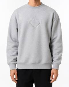 Sweat-shirt à col rond pour homme avec broderie monogramme personnalisée et molleton de coton premium, toucher doux pour un streetwear haut de gamme - Product Image 1