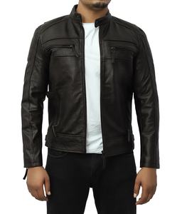 Veste en cuir de vachette souple, style motard, manteau décontracté, qualité supérieure, cuir véritable, coupe ajustée, design élégant et durable - Product Image 4