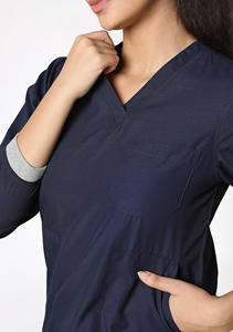 Conjuntos de Uniformes de Enfermería, Conjuntos de Uniformes Médicos Unisex, Blusa de Médico de Hospital, Tela Elástica Médica, Manga Corta, Función Antiestática - Product Image 2