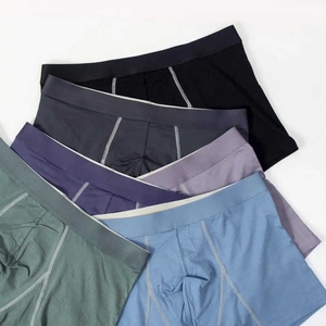 Calzoncillos Boxer Personalizados, Color Gris Sólido, Cintura Media, Tejido de Punto, Spandex y Algodón, Ropa Interior Transpirable para Adultos - Product Image 2