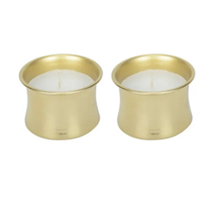 เทียนทองเหลือง โถใส่เทียนดีไซน์ใหม่ โถใส่เทียนทองเหลืองขนาด 3 นิ้ว ชุด 2 ชิ้น - Product Image 1