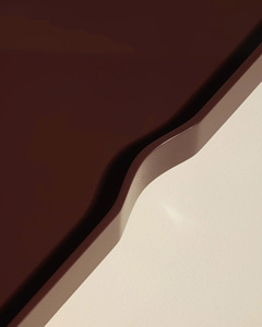Plateau de service festonné minimaliste en laque premium - Plateau décoratif laqué brun terreux pour table basse et décoration intérieure - Product Image 3