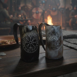 FAIZA CRAFT Corne à boire viking naturelle faite à la main de haute qualité, accessoire de fête amusant pour la maison, la voiture et l'hôtel - Product Image 2