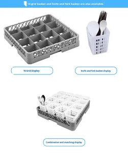 Panier de transport et de rangement carré empilable et assemblable pour verres à vin et tasses, idéal pour restaurants, hôtels et bars commerciaux - Product Image 4