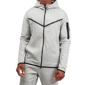 Sudadera con capucha de forro polar técnico para hombre, con cremallera completa, de tejido de algodón ligero que brinda calidez, de alta calidad, con logotipo personalizable ODM - Product Image 1
