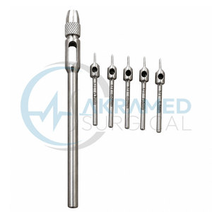 Akramed Surgical 5 Piece Manual FUE Hair Transplant <b>Punch</b> <b>Set</b> Handle Stainless Steel Micro <b>Punches</b> Hair Implant Surgery - Product Image 1