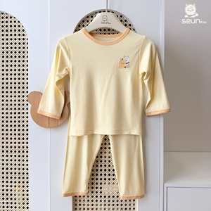 SeunKids Baby 2Pcs Cotton Pajama Set Long Sleeve O-Neck Cartoon Print Autumn Sleepwear Unisex Cute Design - Product Image 4