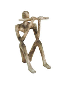 Statue Moderne Abstraite de Musicien Flûteur en Aluminium - Sculpture Minimaliste de Musicien - Figurine Décorative pour la Maison avec Finition Rouille Antique 10 Pouces - Product Image 4