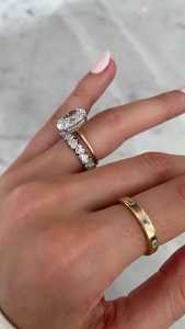Custom Heart Cut Lab Grown Diamond Wedding Band Minimalist Solitaire Sparkling <b>Dainty</b> Eternity <b>Ring</b> 14k 18k Solid Gold Wholesale - Product Image 6