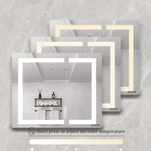 Specchio LED da Bagno 36x30 Pollici con Superficie Antiappannamento, Armadietto con Doppia Porta e Ampio Spazio di Stoccaggio, 3000K - Product Image 3