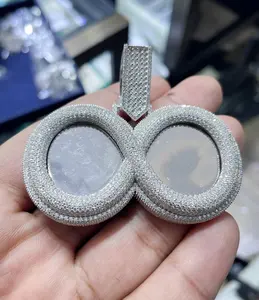 Colgante Personalizado con Imagen al por Mayor, Plata 925, Moissanita Helada, Joyería Hip Hop, Amuleto de Recuerdo Personalizado, Pasa Prueba de Diamante GRA - Product Image 5