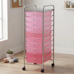 Meuble de rangement à 10 tiroirs en plastique OEM, chariot de rangement pour la maison et le bureau, fabrication à Taiwan, matériau métallique, vente en gros, bricolage - Product Image 5