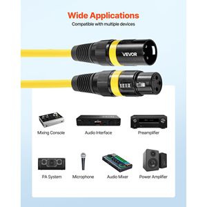 Confezione da 10 Cavi Microfono/Altoparlante XLR da 2 Metri, Placcati in Oro, a 3 Pin, Schermati, Bilanciati, da Maschio a Femmina, per Audio e Video - Product Image 6