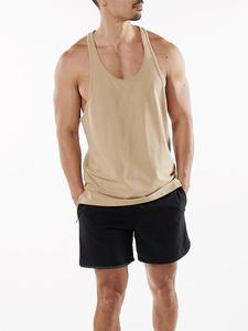 Camiseta sin mangas de algodón transpirable para hombre de talla grande PITCHER INTERNATIONAL con logo frontal, cuello redondo y tejido informal - Product Image 3