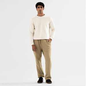 Wholesale <b>Men's</b> Crew Neck Sweatshirt 100% Cotton Knitted Regular Fit Solid Color Casual Pullover Autumn Wear - Product Image 2