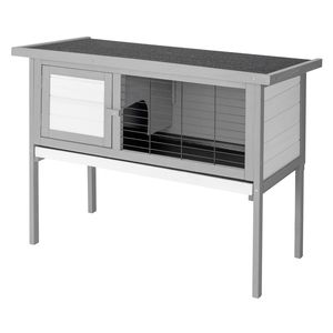 Pollaio in legno grigio impermeabile a un piano da 36 pollici per animali domestici e pollame, con spazio per conigli e gabbie - Product Image 5