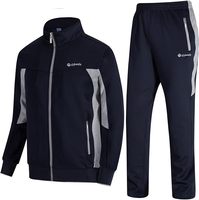Conjunto Deportivo Transpirable Personalizado para Hombre, Pantalón Largo y Chaqueta con Media Cremallera, Color Sólido, 100% Algodón, Corte Regular, Bolsillos Laterales, Invierno