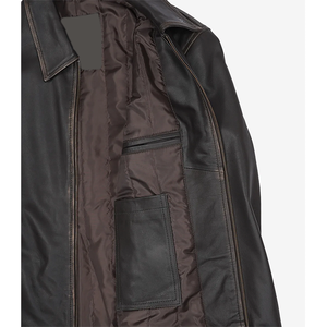 แจ็คเก็ตหนังวัวแท้สีน้ำตาลเข้มสไตล์วินเทจสุดฮิตปี 2026 สำหรับผู้ชาย คุณภาพสูง 100% ขั้นต่ำในการสั่งซื้อน้อย แจ็คเก็ตแฟชั่นฤดูหนาวแบบมีฮีตเตอร์ - Product Image 3