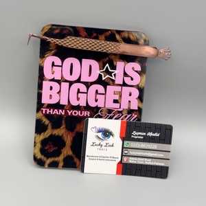 Palette d'extensions de cils personnalisée en acrylique, forme rectangulaire, motif 'God Faith', marque privée, outil de beauté magnétique durable - Product Image 1