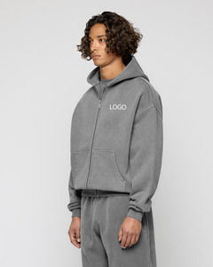 Sudaderas con capucha extragrandes de algodón grueso con lavado ácido, estilo vintage, fabricante OEM ODM - Product Image 4