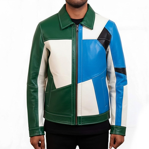 Chaqueta de Cuero para Hombre, Cómoda para el Invierno, con Doble Costura, Bolsillo Interior, Resistente al Viento, Personalizable - Product Image 1