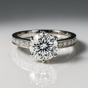 Elegant Design 14k Rose Gold Plating Engagement <b>Ring</b> Classic <b>Proposal</b> <b>Ring</b> With Round Cut Moissanite Diamond Wedding Jewelry - Product Image 3