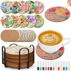 Posavasos de Madera Reciclada Hechos a Mano al por Mayor |   Diseño de Paisajes Coloridos |   Moradabad - Product Image 3