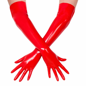 White PU Opera-Length <b>Gloves</b> Retro Style Unlined For Party Wear - Product Image 4